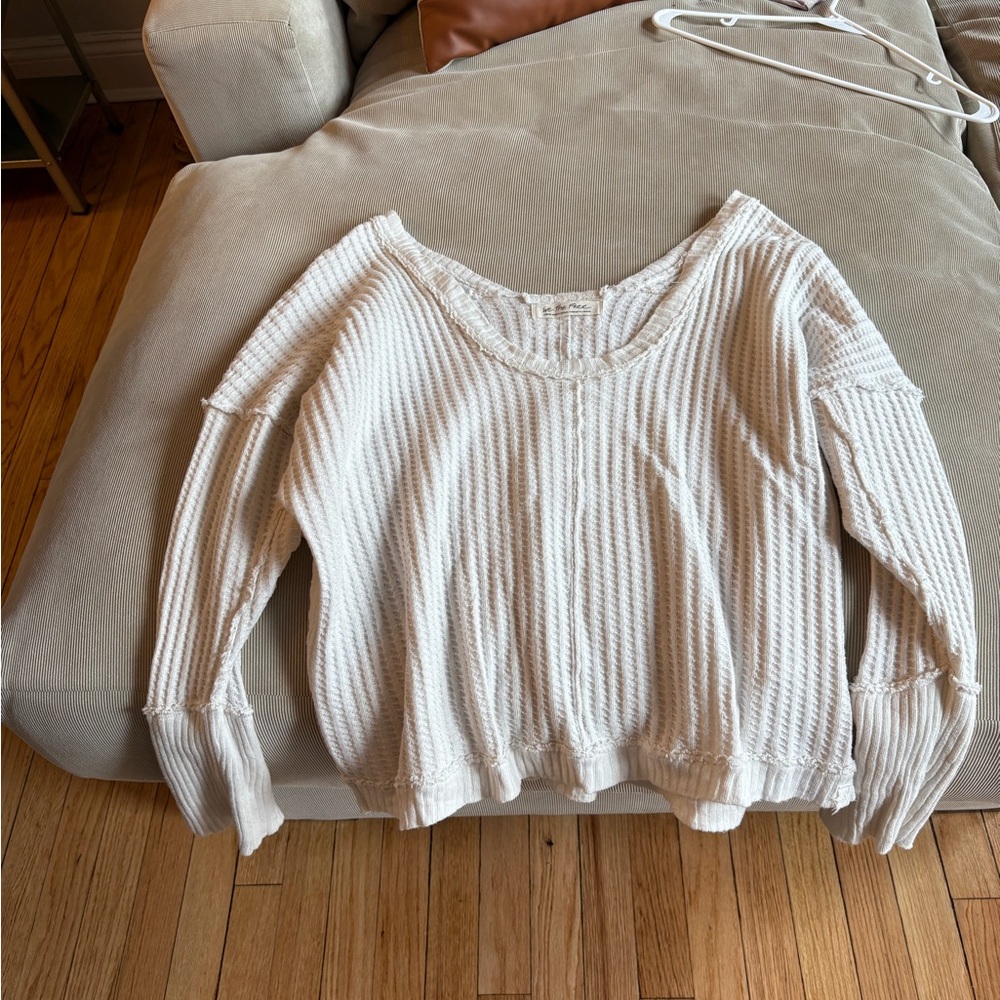 We The Free Cream V-Neck Sweater